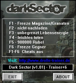 Dark Sector: Trainer (+6) [1.01] {dRoLLe}