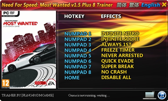 Need for speed most wanted trainer pc
