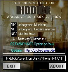 Chronicles of Riddick - Assault on Dark Athena: Trainer (+3) [1.01] {drolle}