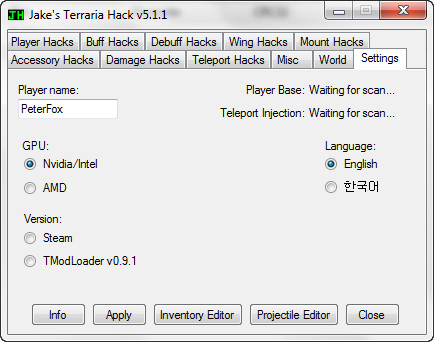 Terraria: Jakes Terraria Hack v5.1.1 [1.3.4.4 Steam]