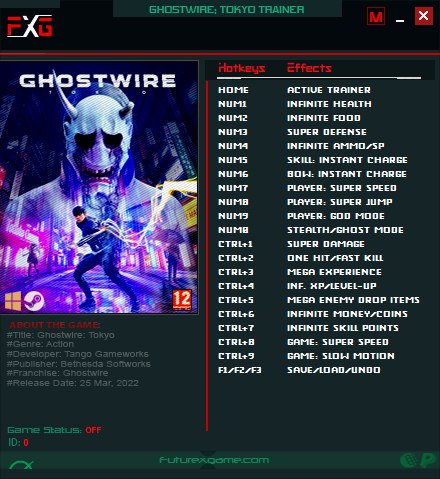 GhostWire: Tokyo - Trainer +20 v1.0.2 {FutureX}