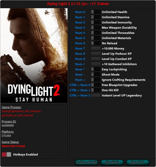 Dying Light 2: Stay Human - Trainer +17 v1.15.1e {iNvIcTUs oRCuS / HoG}