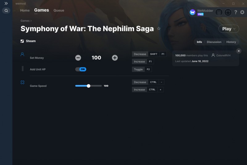 Symphony of War: The Nephilim Saga - Trainer +3 v18.06.2022 {ColonelRVH / WeMod}
