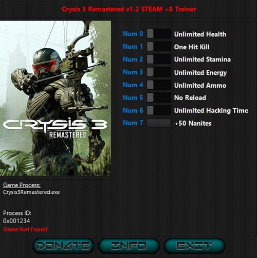 Crysis 3 Remastered: Trainer +8 v1.2 Steam {iNvIcTUs oRCuS / HoG}
