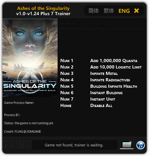 Ashes of the Singularity: Trainer (+7) [1.0 - 1.24] {FLiNG}
