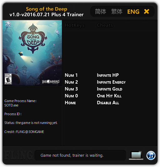 Song of the Deep: Trainer +4 v1.0 - 2016.07.21 {FLiNG}