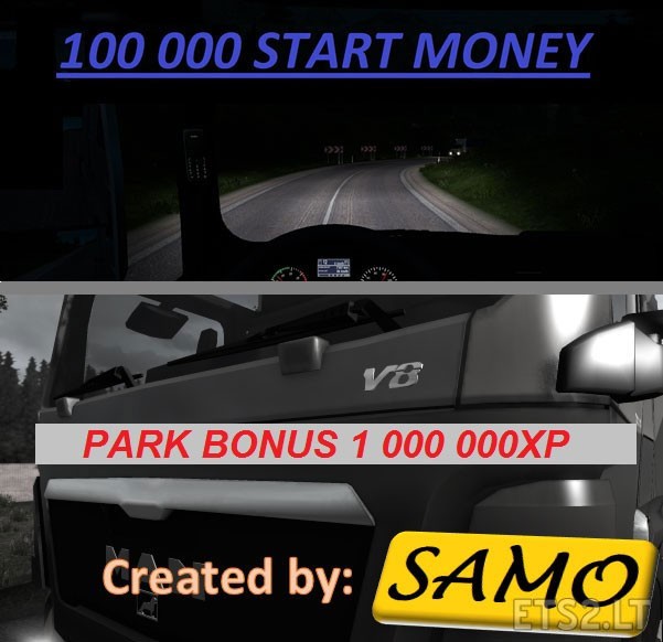 Euro Truck Simulator 2: Cheat-Mode (1 000 000 Start Money + 1 000 000 XP Park Bonus v1.01) [1.24]