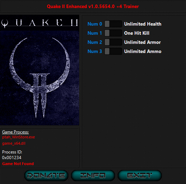 Quake 2 Enhanced: Trainer +4 v1.0.5984 {iNvIcTUs oRCuS / HoG}