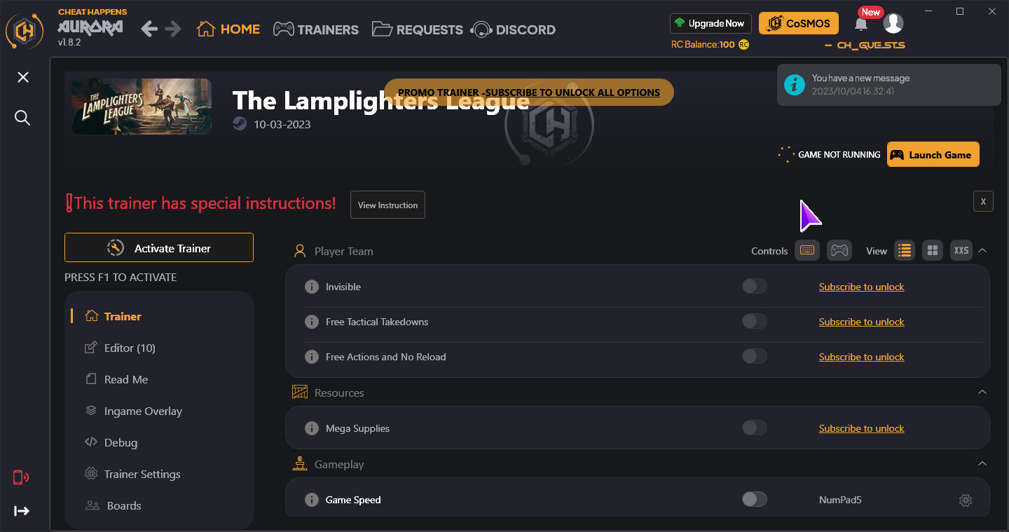 The Lamplighters League: Trainer +15 {CheatHappens.com}