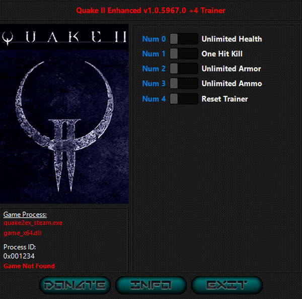 Quake 2 Enhanced: Trainer +4 v1.0.5967 {iNvIcTUs oRCuS / HoG}
