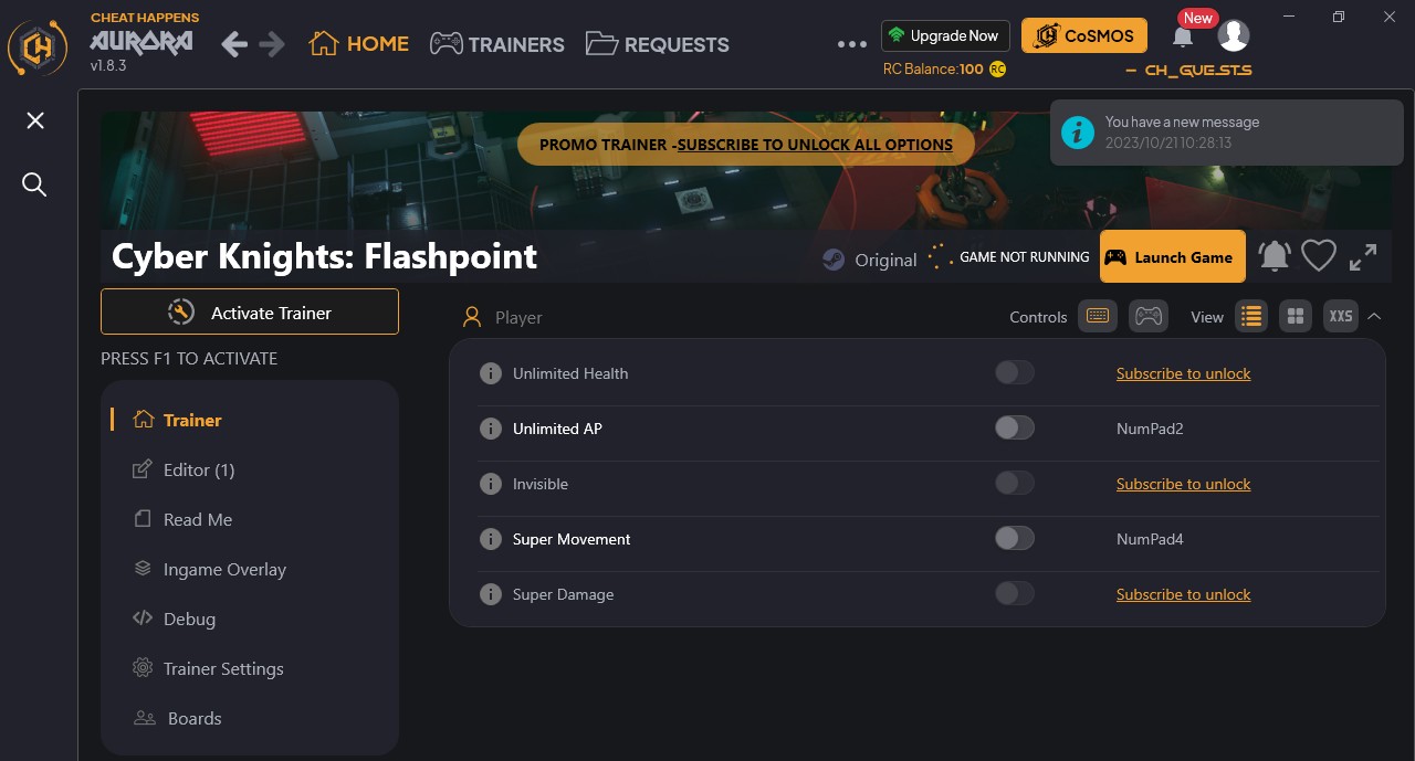 Cyber Knights: Flashpoint - Trainer +6 {CheatHappens.com}
