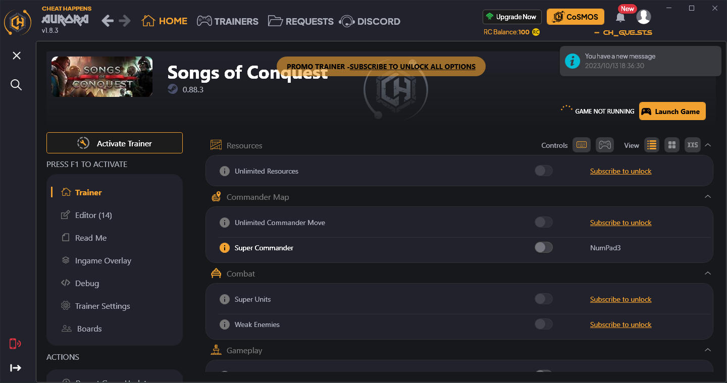 Songs of Conquest: Trainer+20 v0.88.3 {CheatHappens.com}