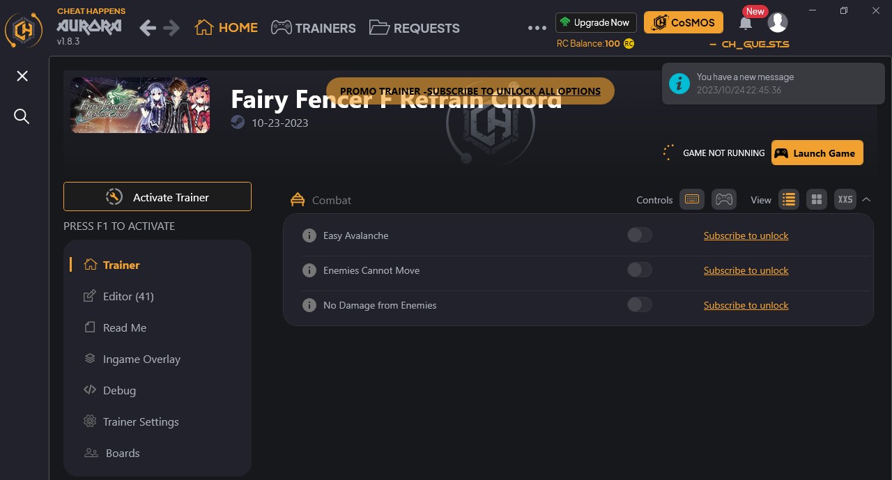 Fairy Fencer F: Refrain Chord - Trainer +44 {CheatHappens.com}