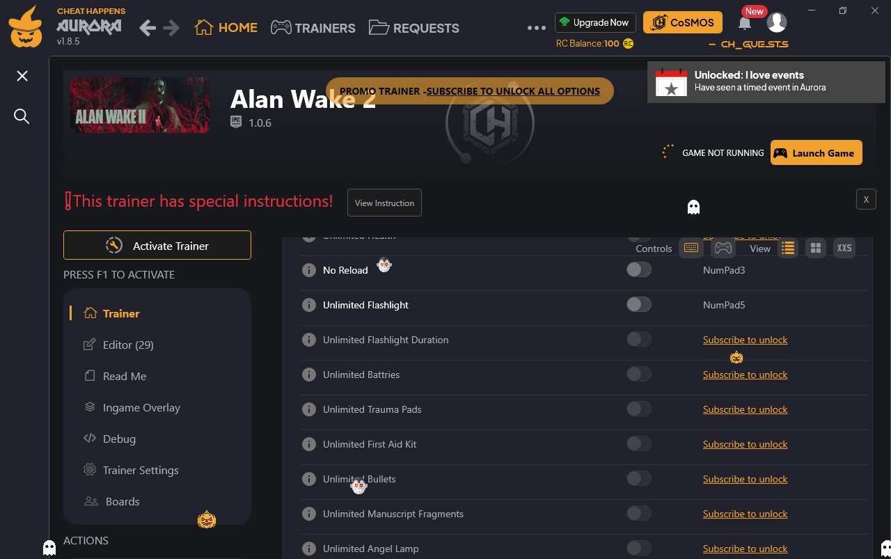 Alan Wake 2: Trainer +63 v1.0.6 {CheatHappens.com}