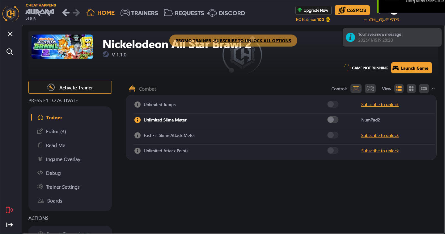 Nickelodeon All-Star Brawl 2: Trainer +7 {CheatHappens.com}