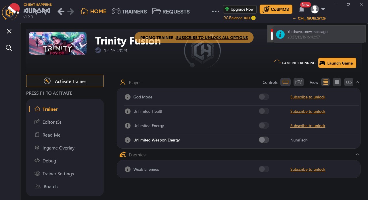 Trinity Fusion: Trainer +10 {CheatHappens.com}