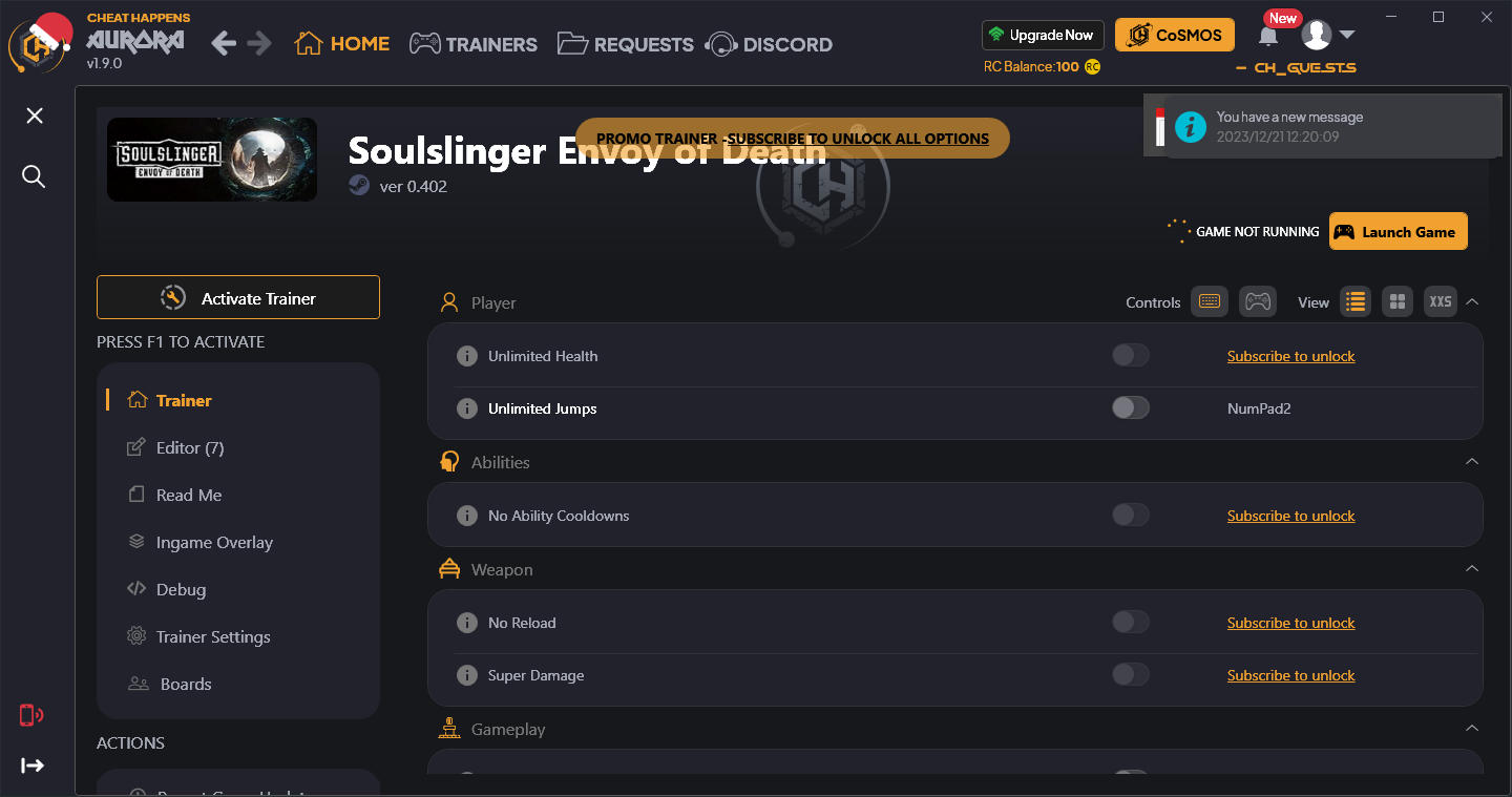Soulslinger: Envoy of Death - Trainer +13 {CheatHappens.com}