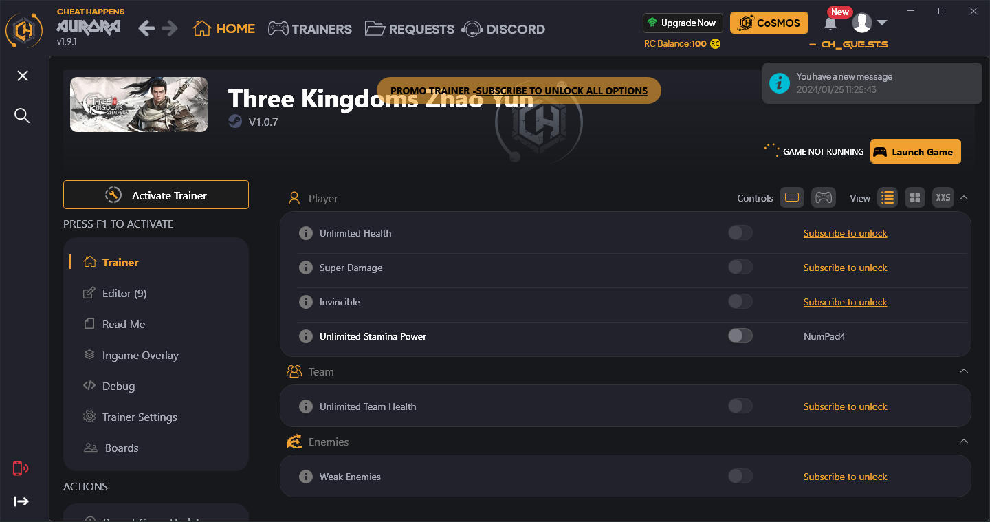 Three Kingdoms Zhao Yun: Trainer +19 v1.0.7 {CheatHappens.com}