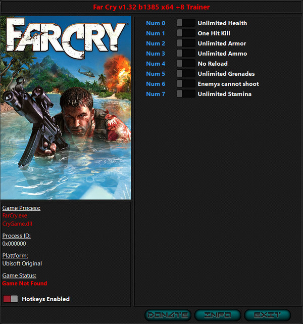 Far Cry: Trainer +8 v1.32 {iNvIcTUs oRCuS / HoG}