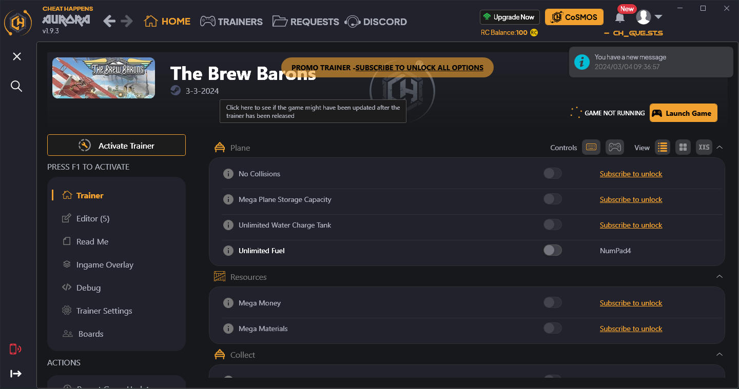 The Brew Barons: Trainer +12 {CheatHappens.com}