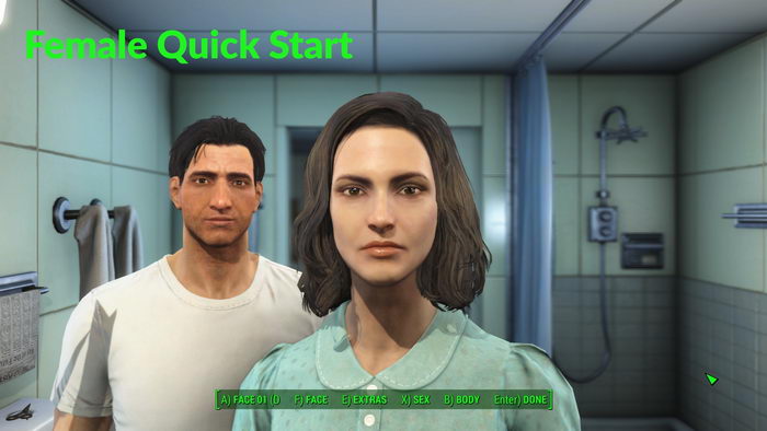 Fallout 4: Two convenient quick start save games (male and female)