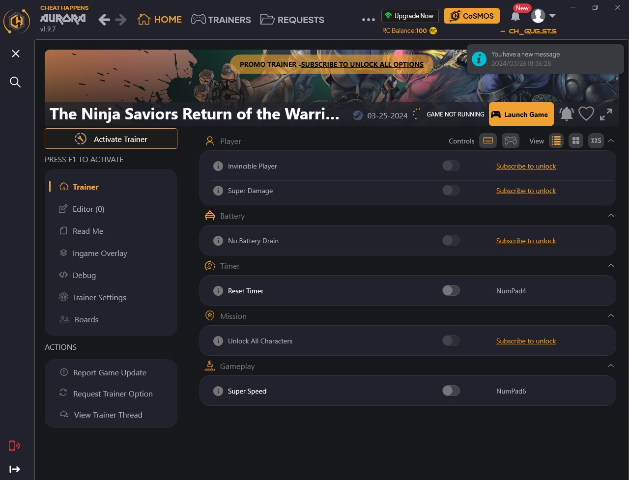 The Ninja Saviors: Return of the Warriors - Trainer +6 {CheatHappens.com}
