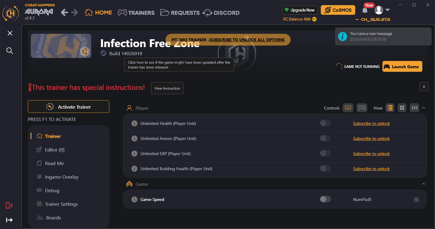 Infection Free Zone: Trainer +5 {CheatHappens.com}
