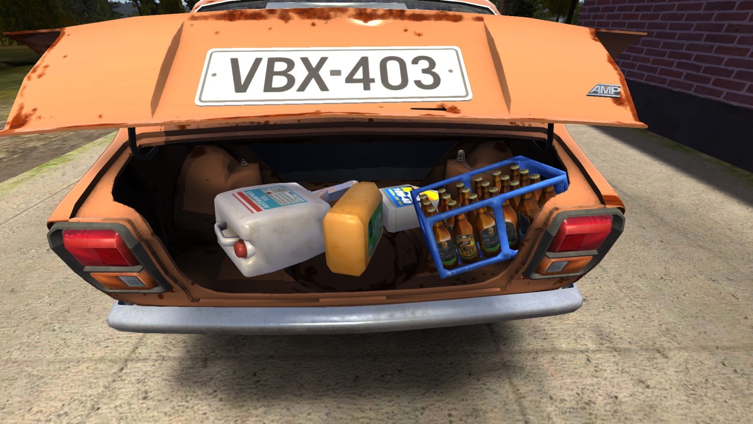 My Summer Car: SaveGame (Stock Satsuma, license plates received, essentials in trunk)