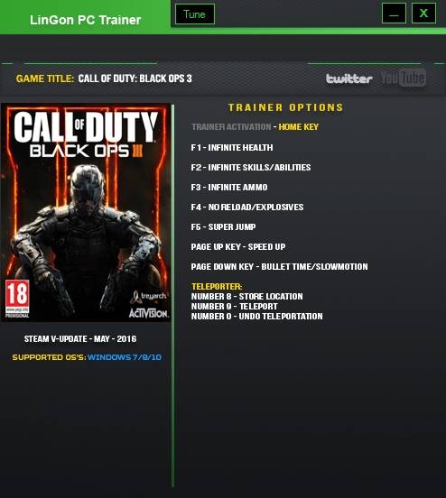 Call of Duty: Black Ops 3: Trainer (+9) [Update 24] {LinGon} - Updated Version