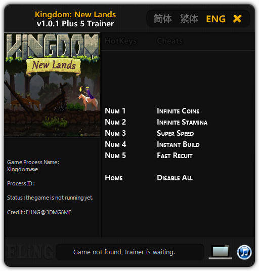 Kingdom: New Lands - Trainer +5 v1.0.1 {FLiNG}
