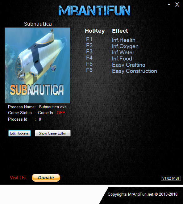 Subnautica: Trainer +6 Build 61056 {MrAntiFun}