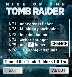 Rise of the Tomb Raider: Trainer (+6) [1.0 - Build 668.1] {dR.oLLe}