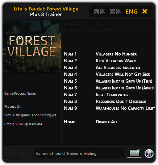 Life is Feudal: Forest Village - Trainer +8 Updated 2018.09.09 {FLiNG}