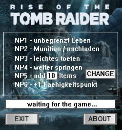 Rise of the Tomb Raider: Trainer (+6) [1.0 - Build 668.1] {dR.oLLe}