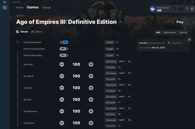 Age of Empires 3 - Definitive Edition: Trainer +10 v03.05.2022 {MrAntiFun / WeMod}