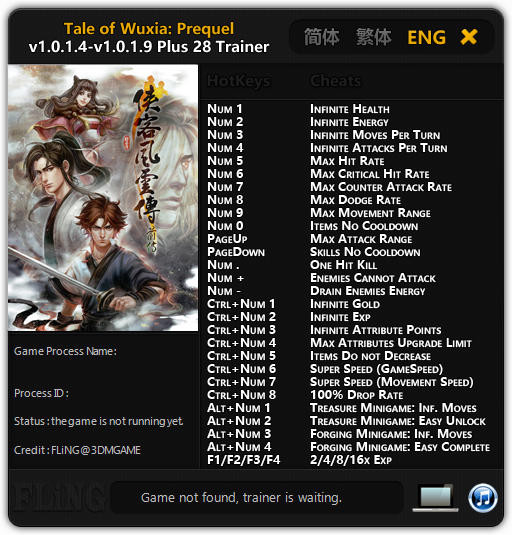 Tale of Wuxia: Prequel - Trainer +28 v1.0.1.4 - 1.0.1.9 {FLiNG}