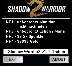 Shadow Warrior 2: Trainer (+4) [1.0] {dR.oLLe}