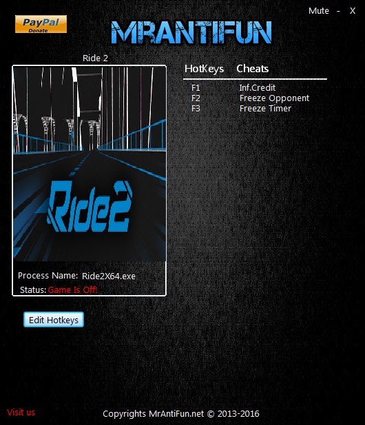 Ride 2: Trainer +3 V1.00 {MrAntiFun}