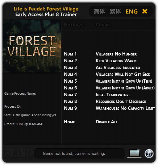 Life is Feudal: Forest Village: Trainer (+8) [Update: 21.10.16] {FLiNG}