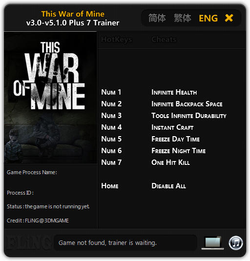 This War of Mine: Trainer +7 v5.1.0 {FLiNG}
