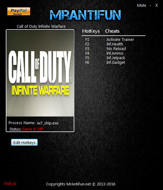Call of Duty: Infinite Warfare: Trainer (+5) [1.0 - 1.01] {MrAntiFun}