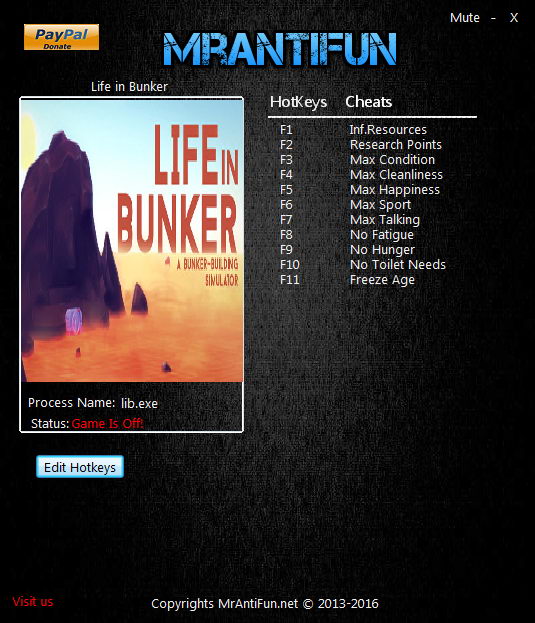 Life in Bunker: Trainer (+11) [1.01 Build 1245: x64] {MrAntiFun}