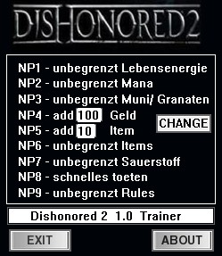 Dishonored 2: Trainer (+9) [1.0] {dR.oLLe}
