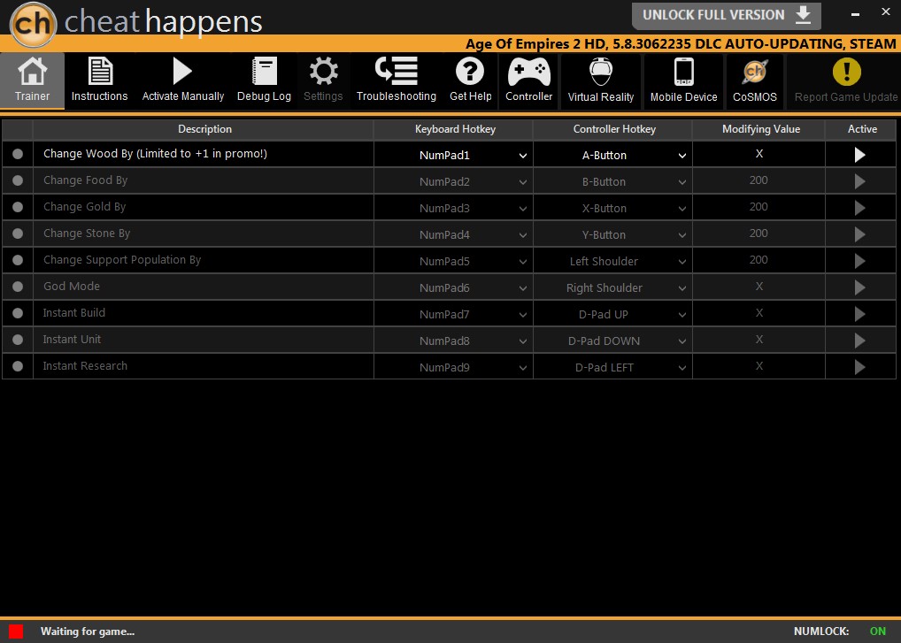 Age of Empires 2 HD: Trainer +10 (5.8.3062235 DLC) {CheatHappens.com}