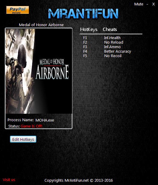 Medal of Honor Airborne: Trainer +5 v.1.3 {MrAntiFun}