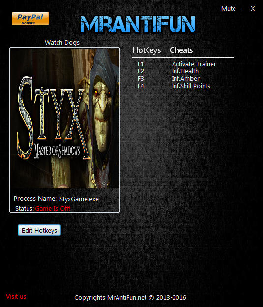 Styx: Master of Shadows - Trainer (+3) [1.02: 64 Bit] {MrAntiFun}