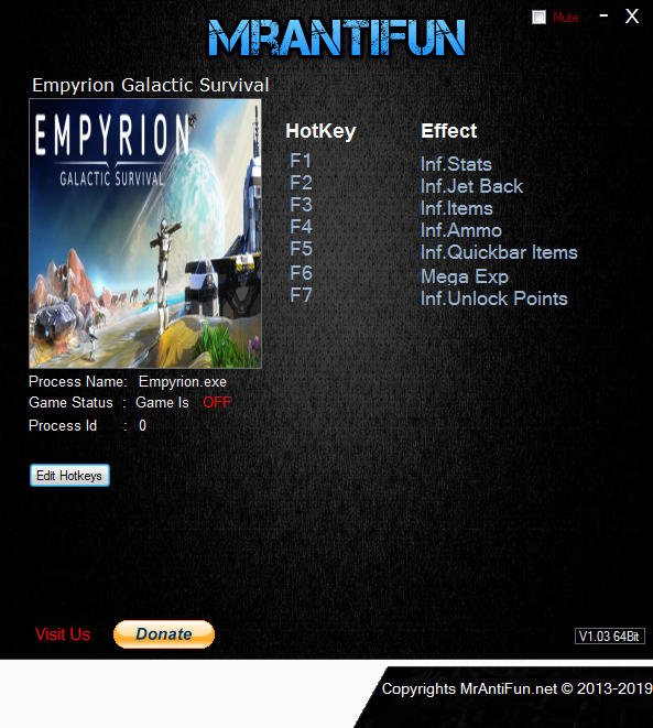 Empyrion: Galactic Survival - Trainer +7 v10.0.1.2507 {MrAntiFun}