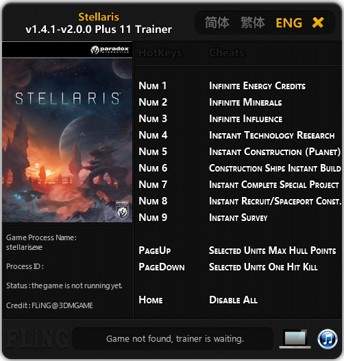 Stellaris: Trainer +11 [1.4.1 - 2.0.0] {FLiNG}