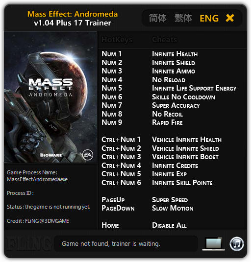 Mass Effect: Andromeda: Trainer (+17) [1.04] {FLiNG}