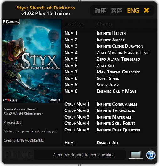 Styx: Shards of Darkness: Trainer (+15) [1.02] {FLiNG}